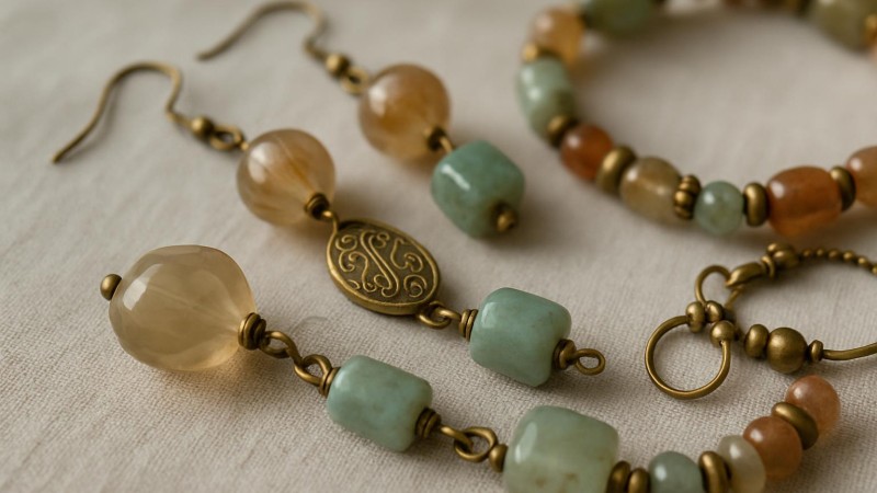 Bohemian Sommer Schmuck: Glasperlen und Messingteile kombinieren