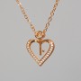 Kette Herz Xuping mit weißen Strasssteinen, Größe 15×17 mm, 5 mm breit, Länge 41–46 cm, 1 mm Dicke