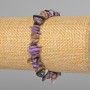 Charoit-Armband, Natursteinstücke, Durchmesser ca. 9 × 2 mm, Länge ca. 18 cm (elastisch)