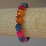 Armband aus Achat assortiert, Naturstein, Quaderformen, Maße 9 × 12 mm, Länge ca. 18 cm (Elastik)