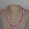 Lavendel-Amethyst-Naturstein-Kette, glatte Kugeln, Durchmesser 10,5 mm, Länge 50 cm