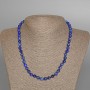 Halskette Lapislazuli Naturstein glatte Kugeln, Durchmesser ca. 6 mm, Länge ca. 47 cm