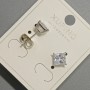 Xuping-Ohrstecker mit weißem Kristall, Durchmesser ca. 6 mm – Rhodiumbeschichtung