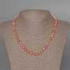 Perlenkette aus Varizit (künstliches Acryl) in Rosa, Weiß und Grün, glatte Kugeln, Durchmesser ca. 6,5 mm, Länge ca. 48 cm