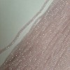 Rosa facettierte Perlen aus tschechischem Kristall, rosafarbene transparente Rondell-Perlen, mit petrolfarbener Irisierung, Durchmesser ca. 3,5 × 3 mm, Länge ca. 39 mm, auf Faden