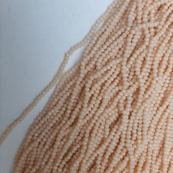 Beige facettierte Rondellperlen aus tschechischem Kristall, Durchmesser 3×2,5 mm, Länge 39 mm, auf Faden
