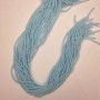Rondell-Perlen aus tschechischem Kristall, blau, facettiert, Durchmesser 3 × 2,5 mm, Länge 38 mm, auf Faden