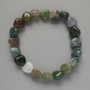 Armband „Herz“ aus grünem Jaspis, natürlicher Stein, Größe 10 × 10 × 5 mm, Länge ca. 18 cm (Stretch)