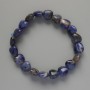 Armband 'Herz' aus Sodalit – natürlicher Stein, Durchmesser 10×9, 5×5 mm ±, Länge ca. 18 cm ± (Elastik)