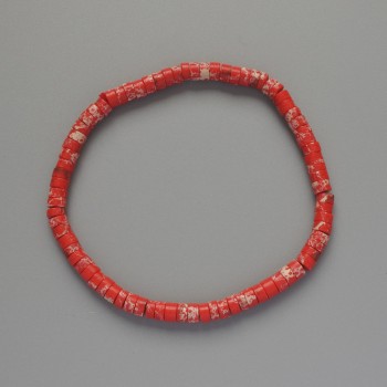 Armband aus rotem Varizit (gepresst) Scheiben, Durchmesser ca. 4,5 × 2,5 mm, Länge ca. 18 cm (Elastikarmband)
