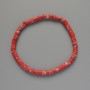 Armband aus rotem Varizit (gepresst) Scheiben, Durchmesser ca. 4,5 × 2,5 mm, Länge ca. 18 cm (Elastikarmband)