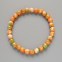 Armband 'Varizit' (künstliches Acryl) grün, orange und weiß, glatte Kugel, Durchmesser ca. 7 mm, Länge ca. 18 cm (Stretch)