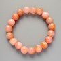 Armband aus getöntem Rosenquarz – glatte Kugeln, Durchmesser ca. 10 mm, Länge ca. 18 cm – Stretch