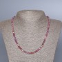 Kette aus natürlichem Rubin mit facettierten Würfelperlen, Durchmesser ca. 4 mm, Länge ca. 48 cm