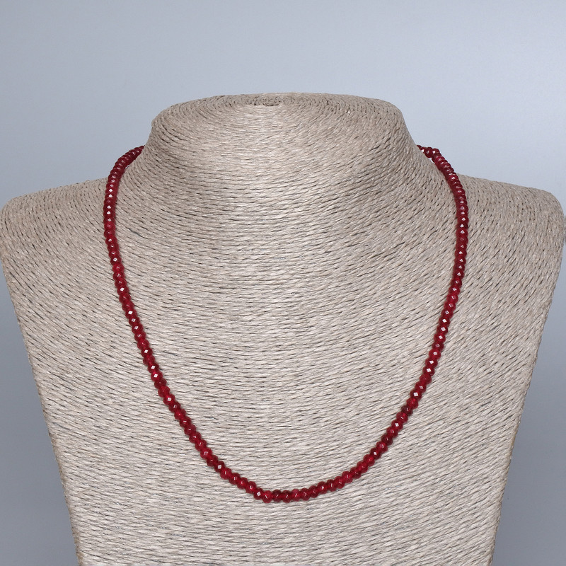 Halskette Turmalin (künstlich) facettiertes Rondell, Durchmesser 4×3 mm, Länge 47 cm