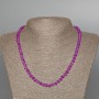 Halskette aus Amethyst (künstlich), facettierte Rondellen, Durchmesser 6×4 mm, Länge 49 cm ±