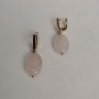 Ohrringe Rosenquarz oval, Maße ca. 13 × 18 mm, englischer Verschluss, Länge ca. 36 mm