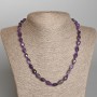 Kette aus natürlichem Amethyst, facettierte Amethystkugeln, Durchmesser ca. 8×10 mm, Länge ca. 49 cm