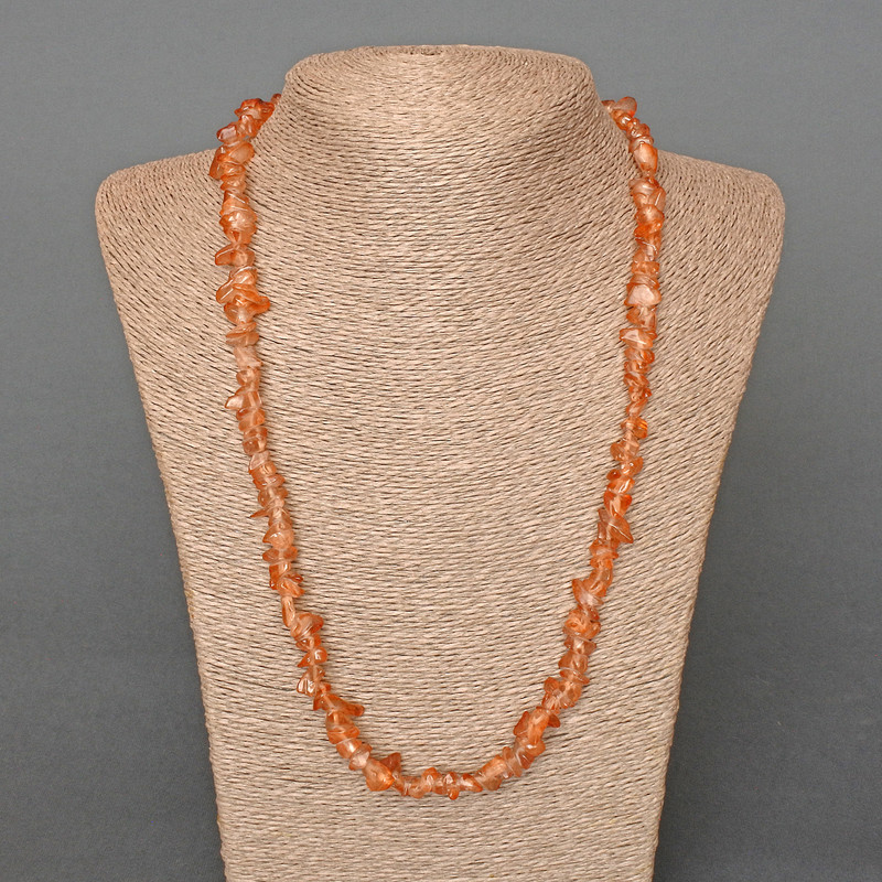 Halskette aus toniertem Rosenquarz – Körner, Durchmesser 8 × 4 mm, Länge 57–62 cm