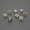 Schmuckzubehör – Pandora-Perle Würfeleinsatz, Durchmesser 8 mm ±, Loch 4 mm, Verpackung 8 Stück ± 20 g