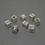 Schmuckzubehör – Pandora-Perle Würfeleinsatz, Durchmesser 8 mm ±, Loch 4 mm, Verpackung 8 Stück ± 20 g