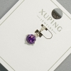 Xuping-Anhänger mit violettem Kristall, Durchmesser ca. 6 mm, Länge ca. 15 mm, Rhodiobeschichtung