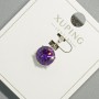 Xuping-Anhänger mit violettem Kristall, Durchmesser ca. 9 mm, Länge ca. 17 mm, Rhodiumbeschichtung