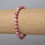 Armband Rhodonit Naturstein glatte Kugeln Durchmesser 6,5 mm, Länge ca. 18 cm (Elastisch)