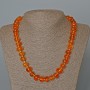 Kette aus orangefarbenem Kristall (bernsteinfarbene Tönung), facettierte Glasperlen, Durchmesser 12 × 8 mm ±, Länge 50 cm+