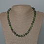 Kette aus Zoisit-Naturstein, glatte Kugeln, Durchmesser ca. 8,5 mm, Länge ca. 49 cm
