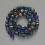 Blaues Tigerauge-Perlen, gefärbte Natursteinwürfel, facettiert, Durchmesser ca. 7 mm, Länge ca. 39 cm, auf Schnur
