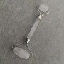 Beidseitiges Massagegerät aus Kristall, Länge 14,5 cm, silberfarbene Metallteile