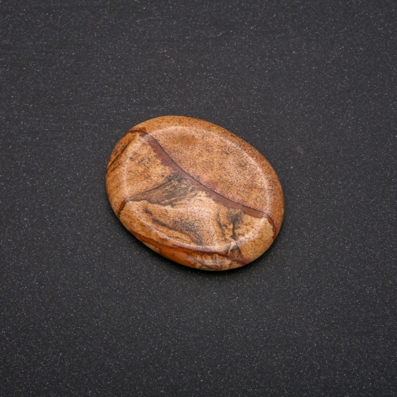 Gesichts-Massage-Schaber aus Landschaftsjaspis, 45,5 × 35,5 × 5 mm