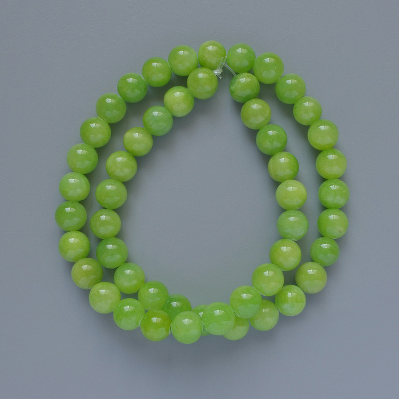 Onyx-Perlen, glatte Kugeln, Durchmesser 8,5 mm, Länge ca. 40 cm, auf Faden