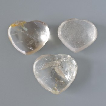 "Herz" Bergkristall – Souvenir aus natürlichem Stein, Durchmesser sortiert 36×27 mm ± ab 25 g. (pro 100 g)