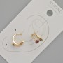 Kaf Xuping mit rotem Kristall und weißen Strasssteinen, Durchmesser 11,5 × 5,5 mm ± Vergoldung 18K