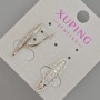 Xuping-Ohrstecker mit weißen Strasssteinen, Durchmesser 23 × 6 mm, Rhodiumbeschichtung