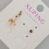 Xuping-Ohrstecker mit schwarzem Kristall, Durchmesser ca. 4 mm, 18K-Vergoldung