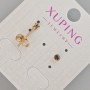 Xuping-Ohrstecker mit schwarzem Kristall, Durchmesser ca. 4 mm, 18K-Vergoldung