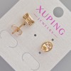 Xuping-Ohrstecker mit orangefarbenem Kristall, Durchmesser 8,5 × 6,5 mm ±, 18-Karat-Vergoldung