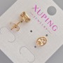 Xuping-Ohrstecker mit orangefarbenem Kristall, Durchmesser 8,5 × 6,5 mm ±, 18-Karat-Vergoldung
