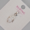 Xuping-Anhänger mit weißem Kristall, Durchmesser 24×11 mm, Rhodiobeschichtung
