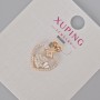 Anhänger Xuping «Herz» mit weißen Strass-Steinen und weißer Emaille, Durchmesser 18×14 mm ± Vergoldung 18K