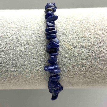 Armband aus natürlichen Sodalit-Chips, Durchmesser 5x2 mm, Länge 18 cm ± (elastisch)