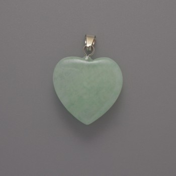 Anhänger Herz aus Angelit, Durchmesser 20×20×6 mm ±, Länge 28 mm ±