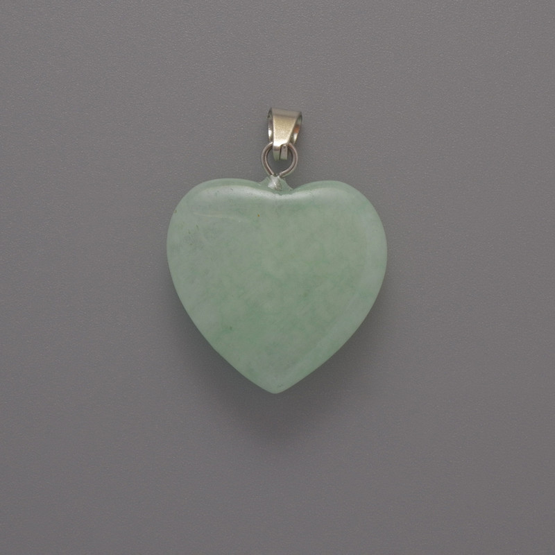 Anhänger Herz aus Angelit, Durchmesser 20×20×6 mm ±, Länge 28 mm ±
