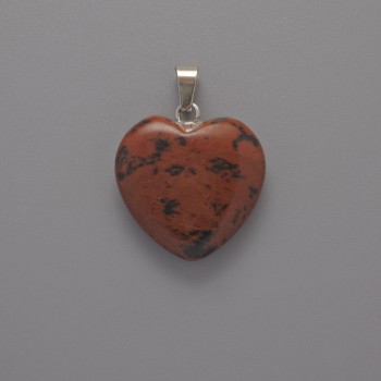 Herz-Anhänger aus Obsidian, Durchmesser 20 × 20 × 6 mm, Länge 28 mm ±