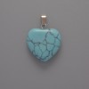 Herz-Anhänger aus blauem Türkis, Durchmesser 20×20×6 mm, Länge 28 mm