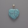 Herz-Anhänger aus blauem Türkis, Durchmesser 20×20×6 mm, Länge 28 mm