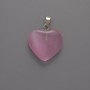 Herz-Anhänger aus rosa Katzenauge, Maße ca. 20 × 20 × 5 mm, Länge ca. 26 mm